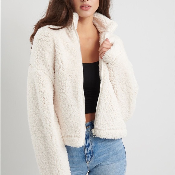 Jackets & Blazers - Fluffy Sherpa Jacket in White 🐑